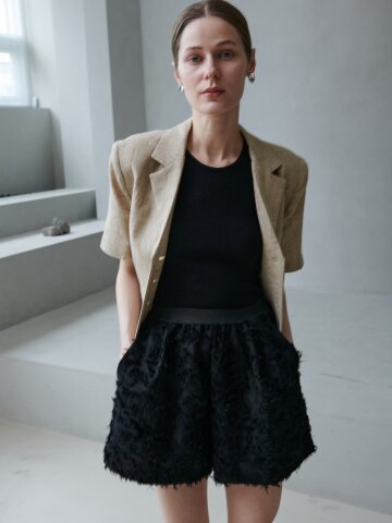 프린지 밴딩 쇼츠_블랙