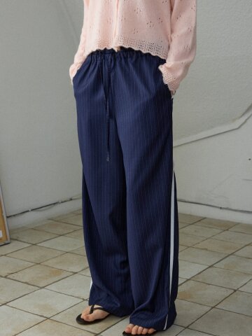 Sporty Side-Lined Track Pants_Navy