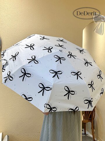 데데리트 리본 발레코어 y2k 암막 접이식 3단 우산 겸 양산 자외선차단 예쁜 양우산