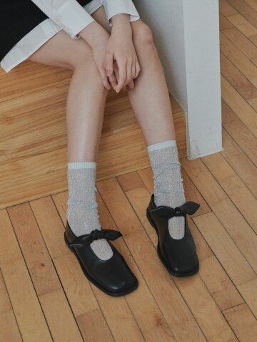 ljh133-7 Chubby Knot Mary Jane Flats