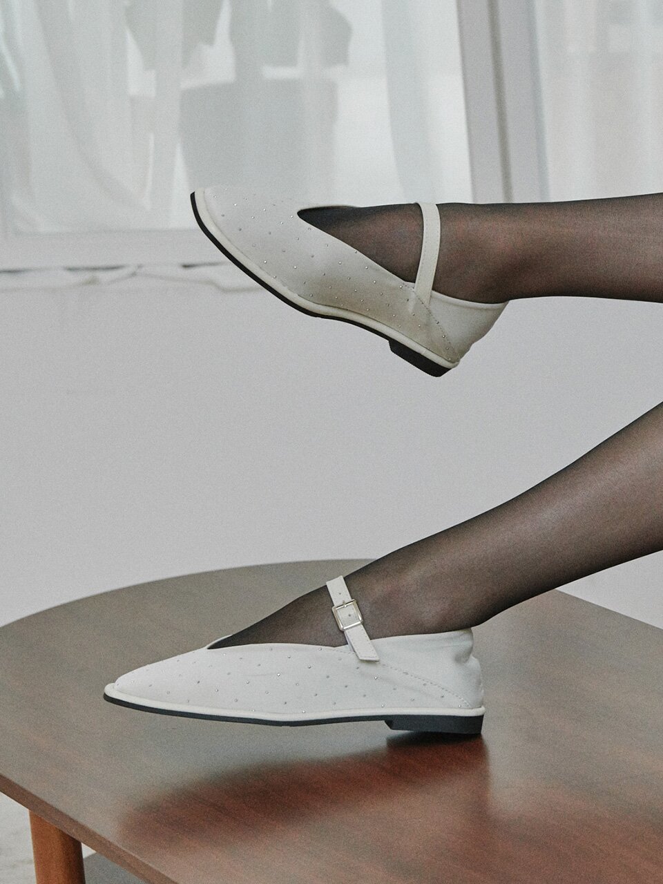 ljh134-7 Classy Gem Mary Jane Flats - 2 Colors