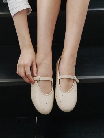 ljh102-9 Dotty Classic Mary Jane Flats - 2 Colors