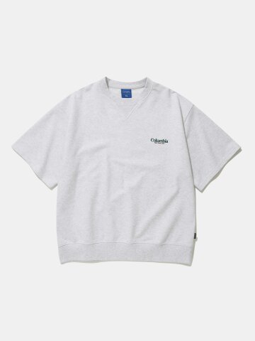 NYC EMB TERRY S/S CREW NECK_LIGHT MELANGE GRAY