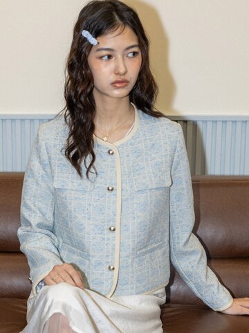 DD_Pastel tweed jacket_BLUE
