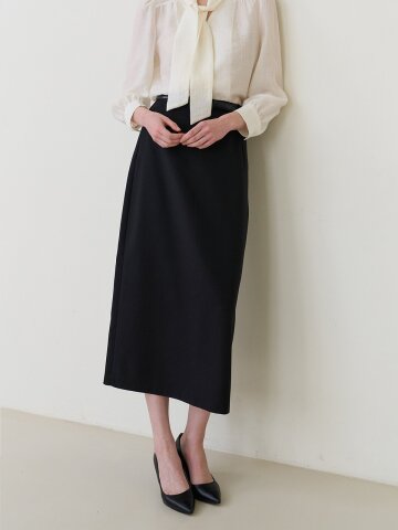 백슬릿 스커트 블랙 [T61]