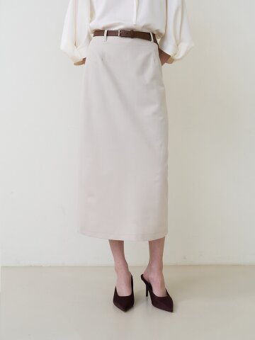 백슬릿 스커트 베이지 [T61]