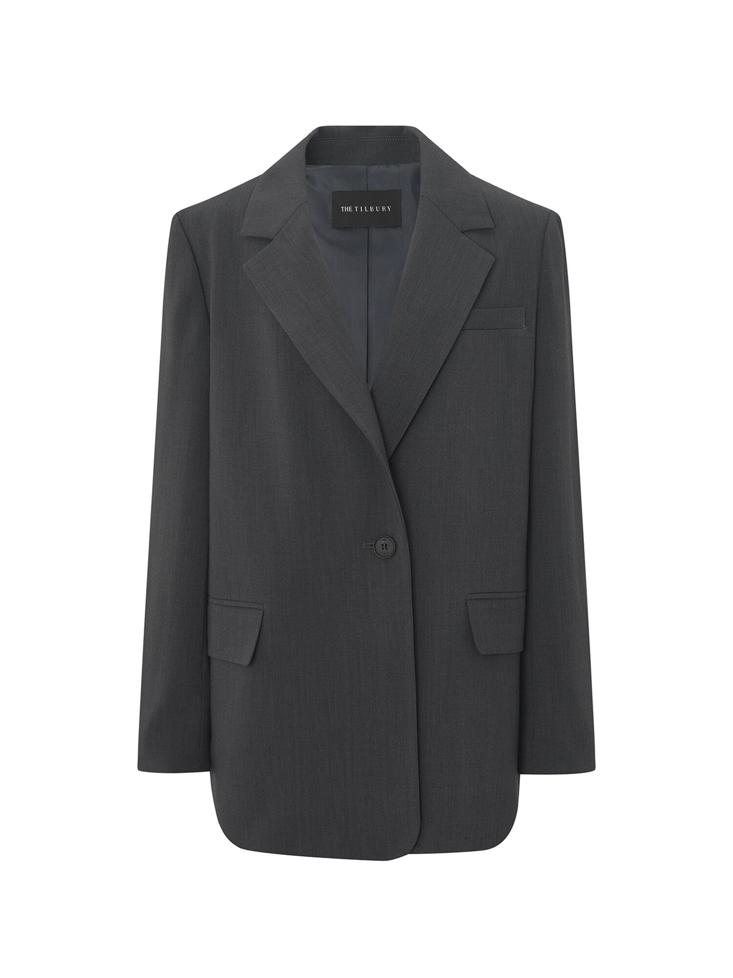 원 버튼 싱글 테일러드 재킷 (DARK GREY)