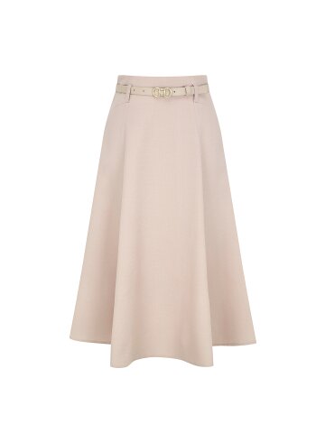 벨티드 페미닌 플레어 스커트 