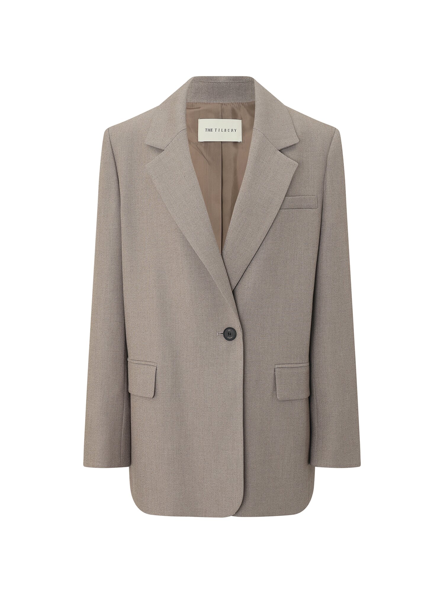 원 버튼 싱글 테일러드 재킷 (BEIGE)