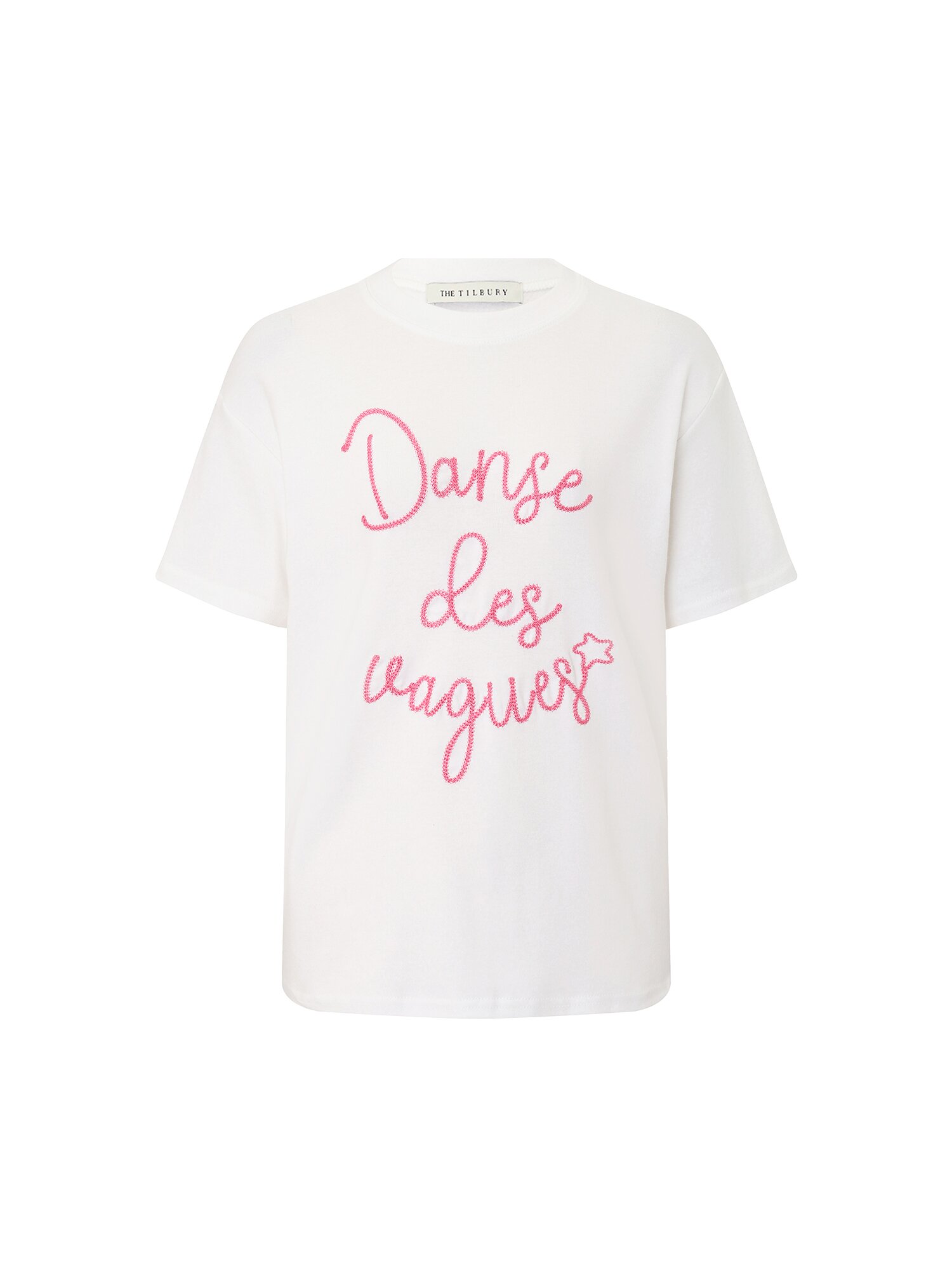 체인자수 라운드넥 티셔츠 (WHITE)