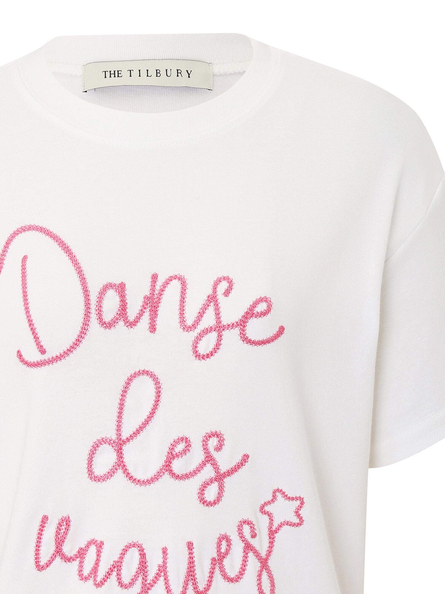 체인자수 라운드넥 티셔츠 (WHITE)