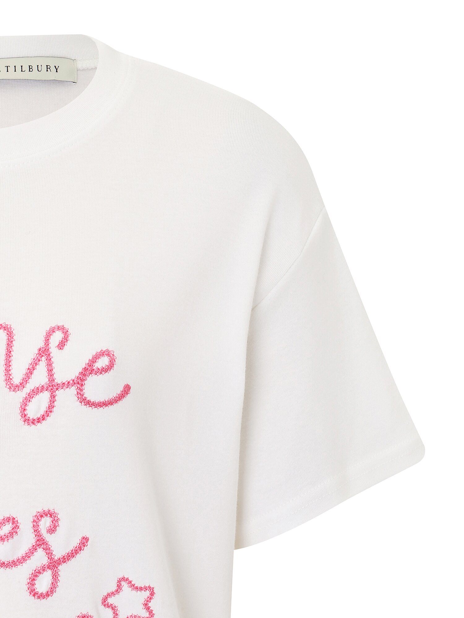 체인자수 라운드넥 티셔츠 (WHITE)