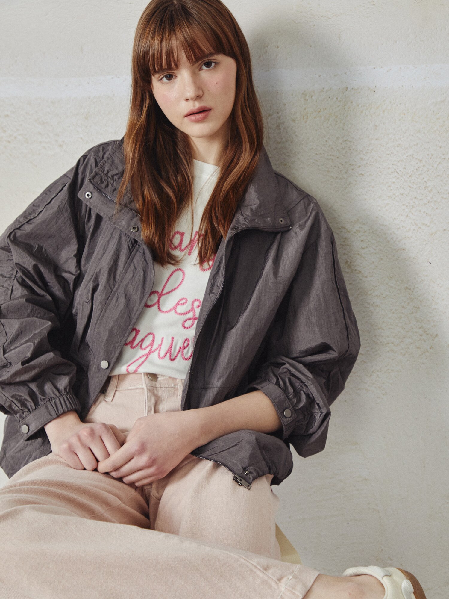 체인자수 라운드넥 티셔츠 (WHITE)