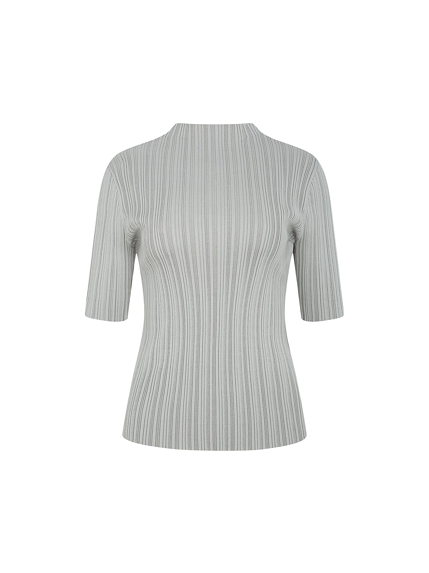 슬림핏 골지 하프넥 풀오버 니트 (LIGHT KHAKI)