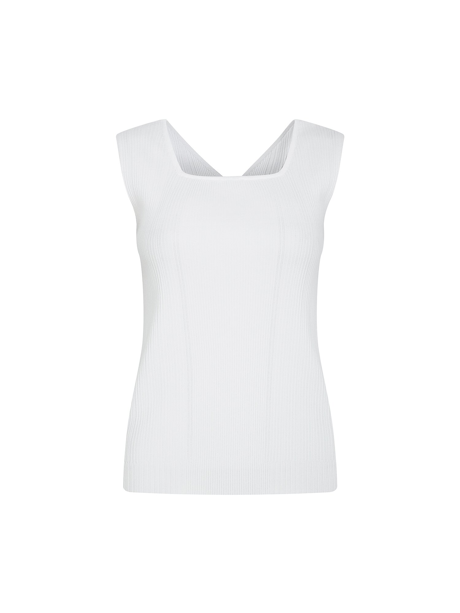 골지 투웨이 슬리브리스 니트 (IVORY)