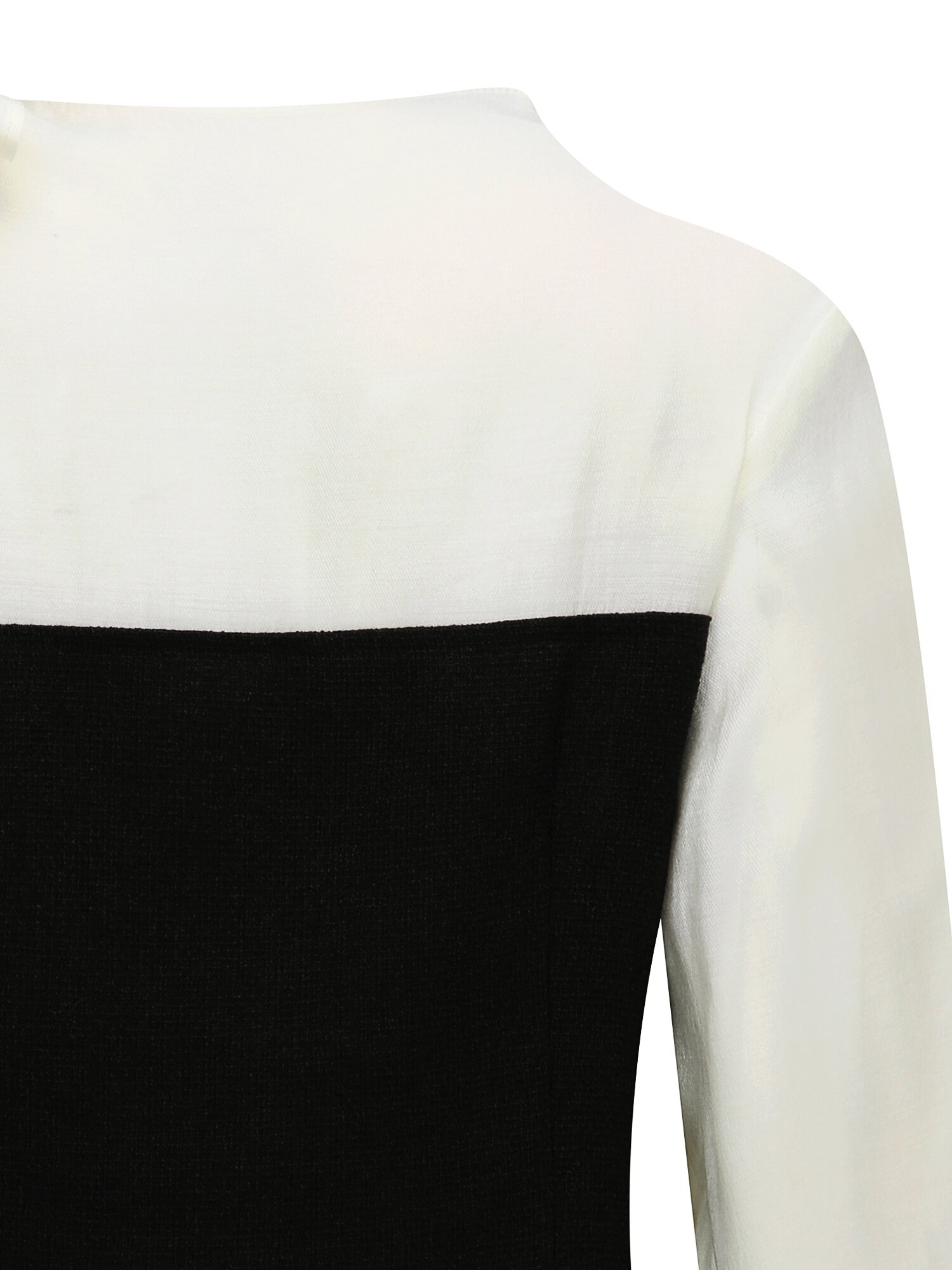 배색 숄더 리본 블라우스 (CREAM)