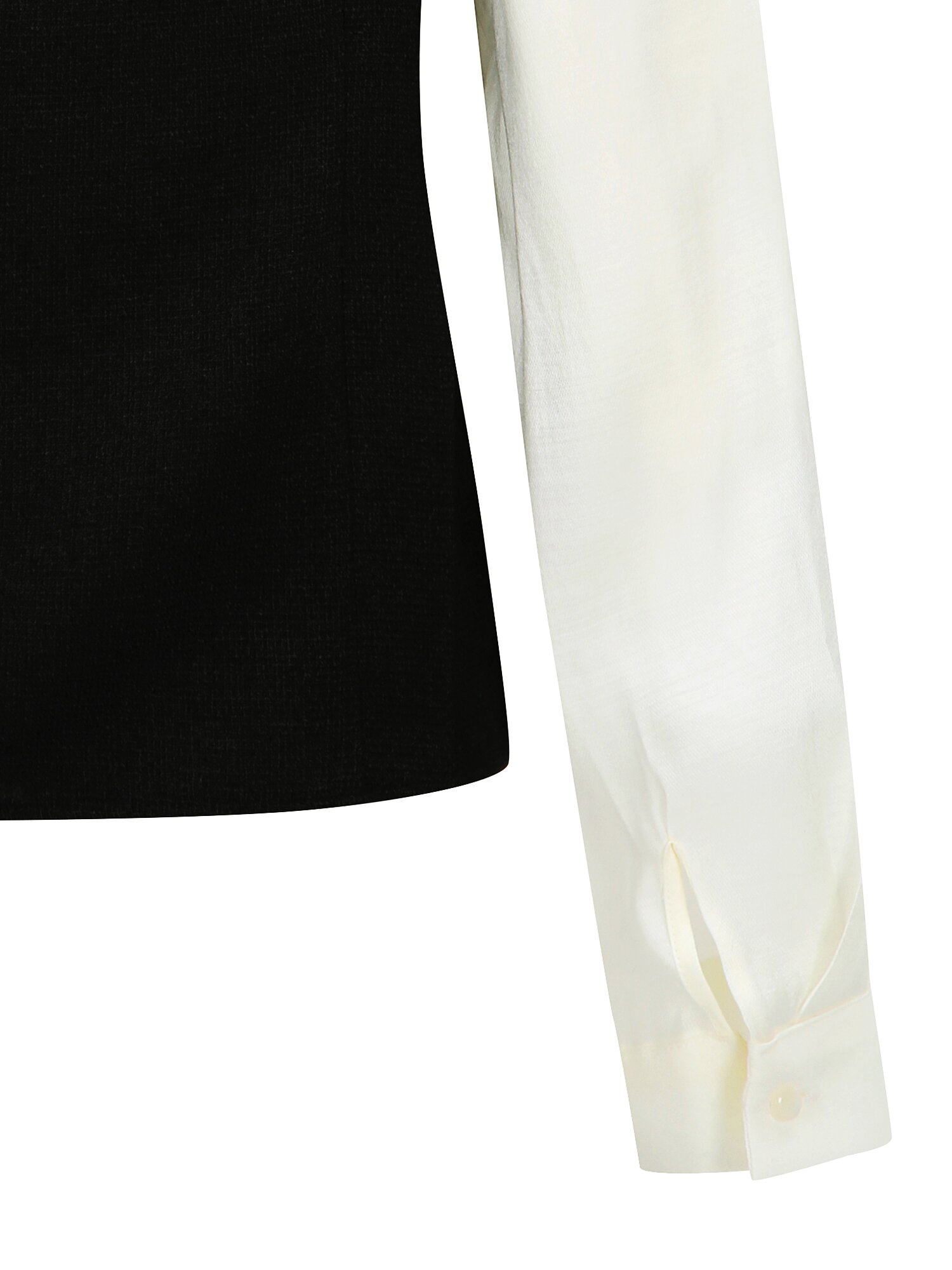 배색 숄더 리본 블라우스 (CREAM)