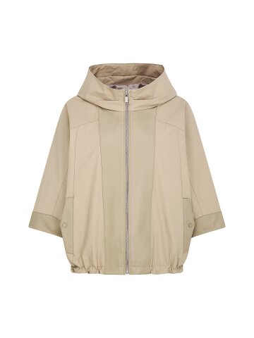 레더 배색 후드 집업 점퍼 