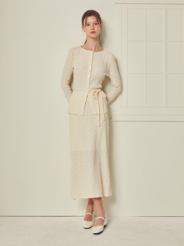 코튼 링클 밴딩 H라인 스커트 