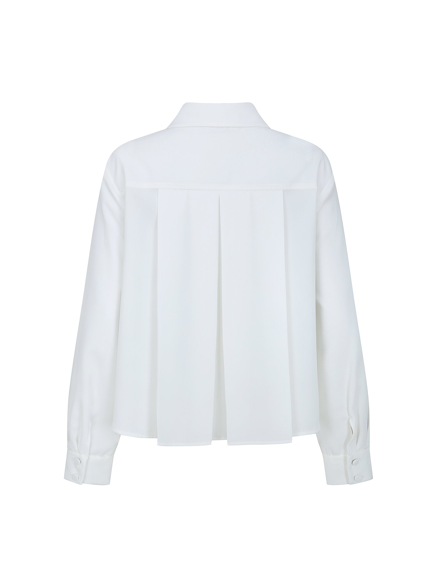 플리츠 베이직 칼라 블라우스 (IVORY)