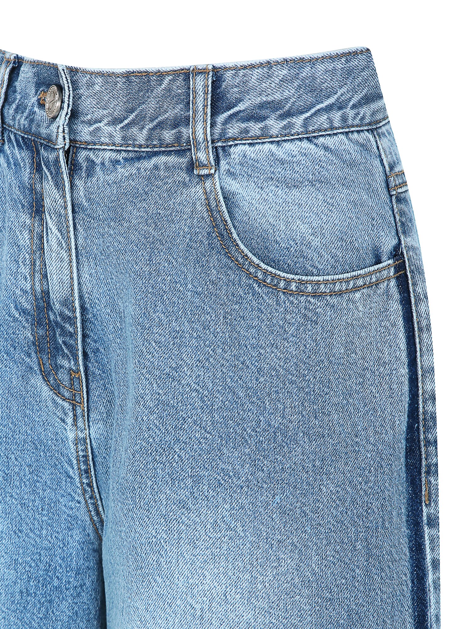 워싱 라인 와이드 데님 팬츠 (BLUE)