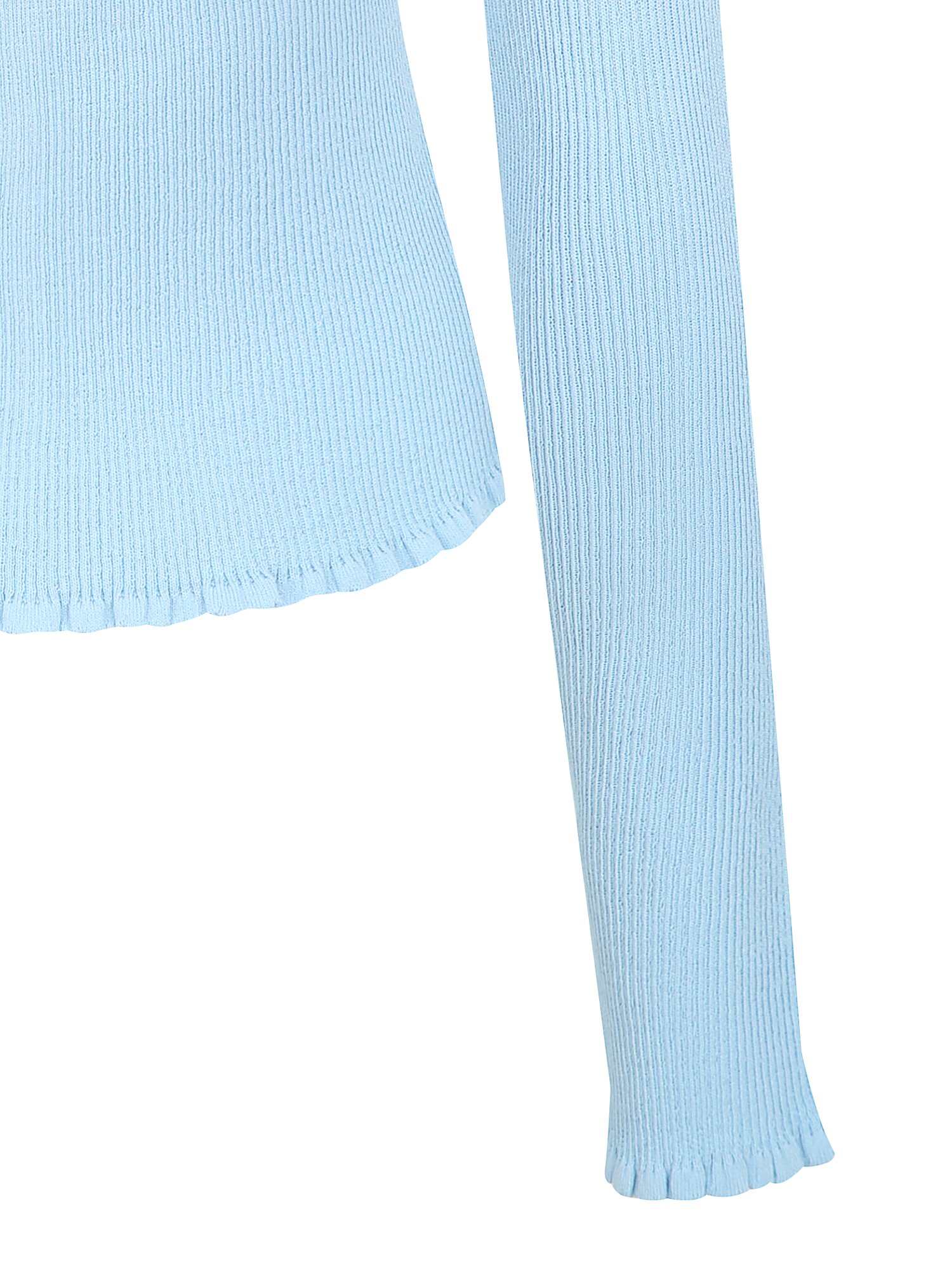 골지 스캘럽 라운드넥 가디건 (BLUE)