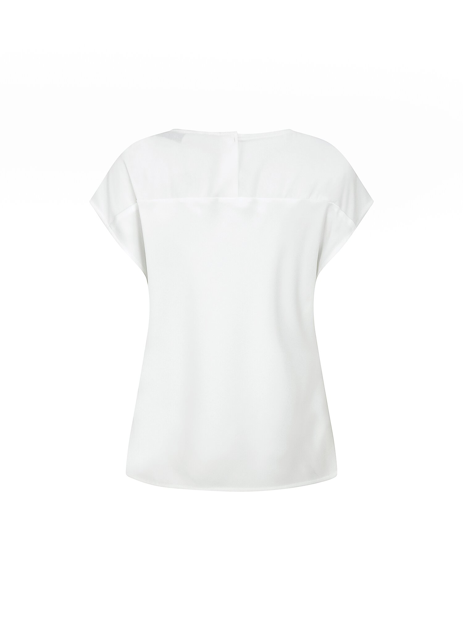 배색 캡 슬리브 블라우스 (IVORY)