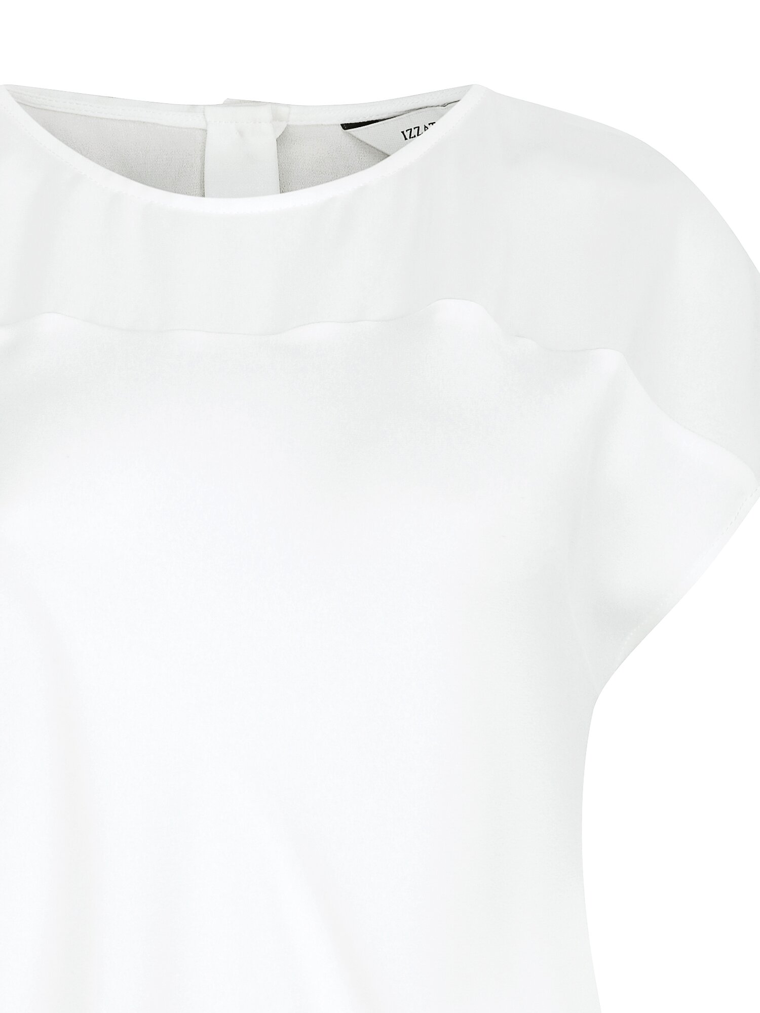 배색 캡 슬리브 블라우스 (IVORY)