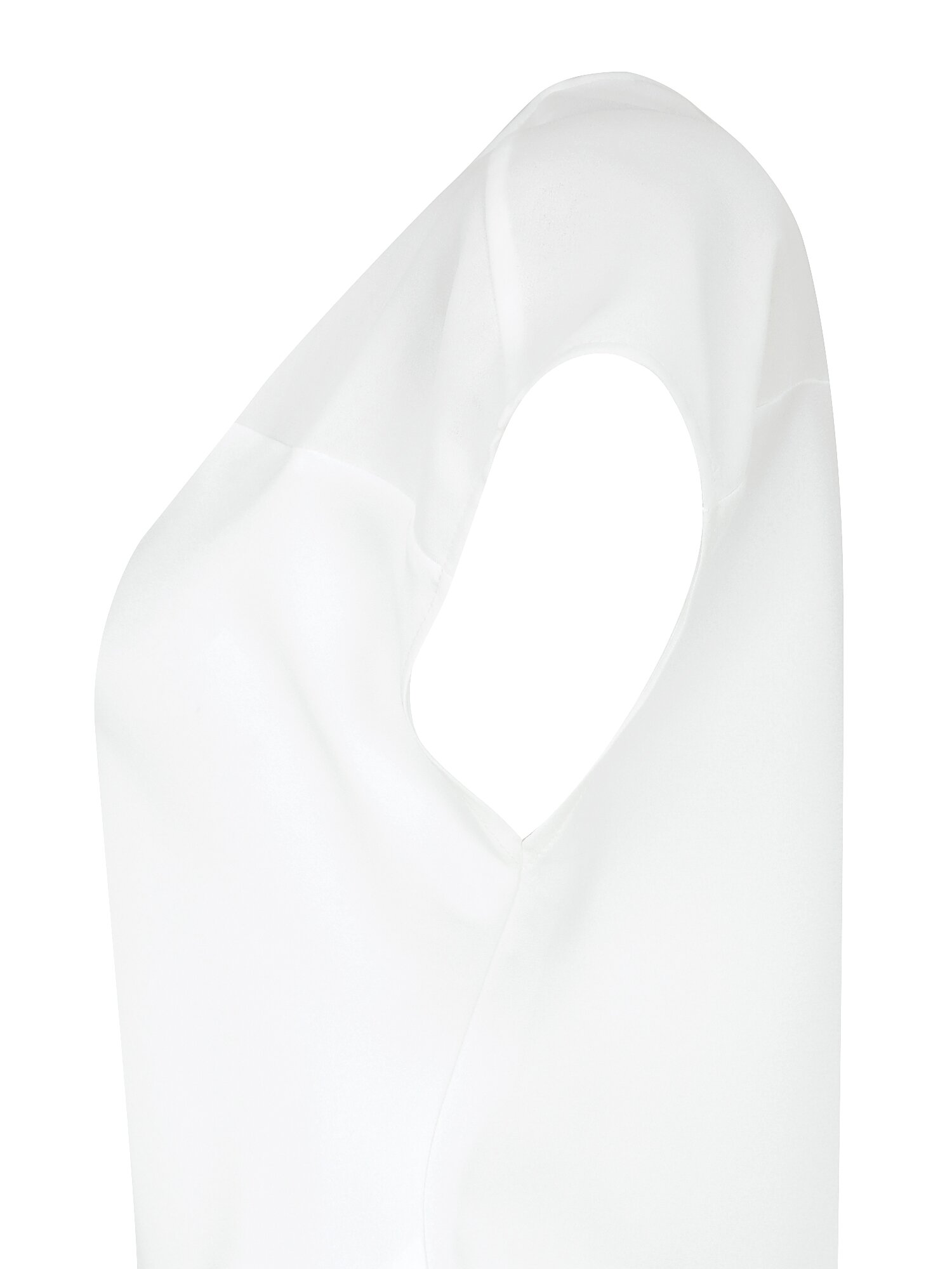 배색 캡 슬리브 블라우스 (IVORY)