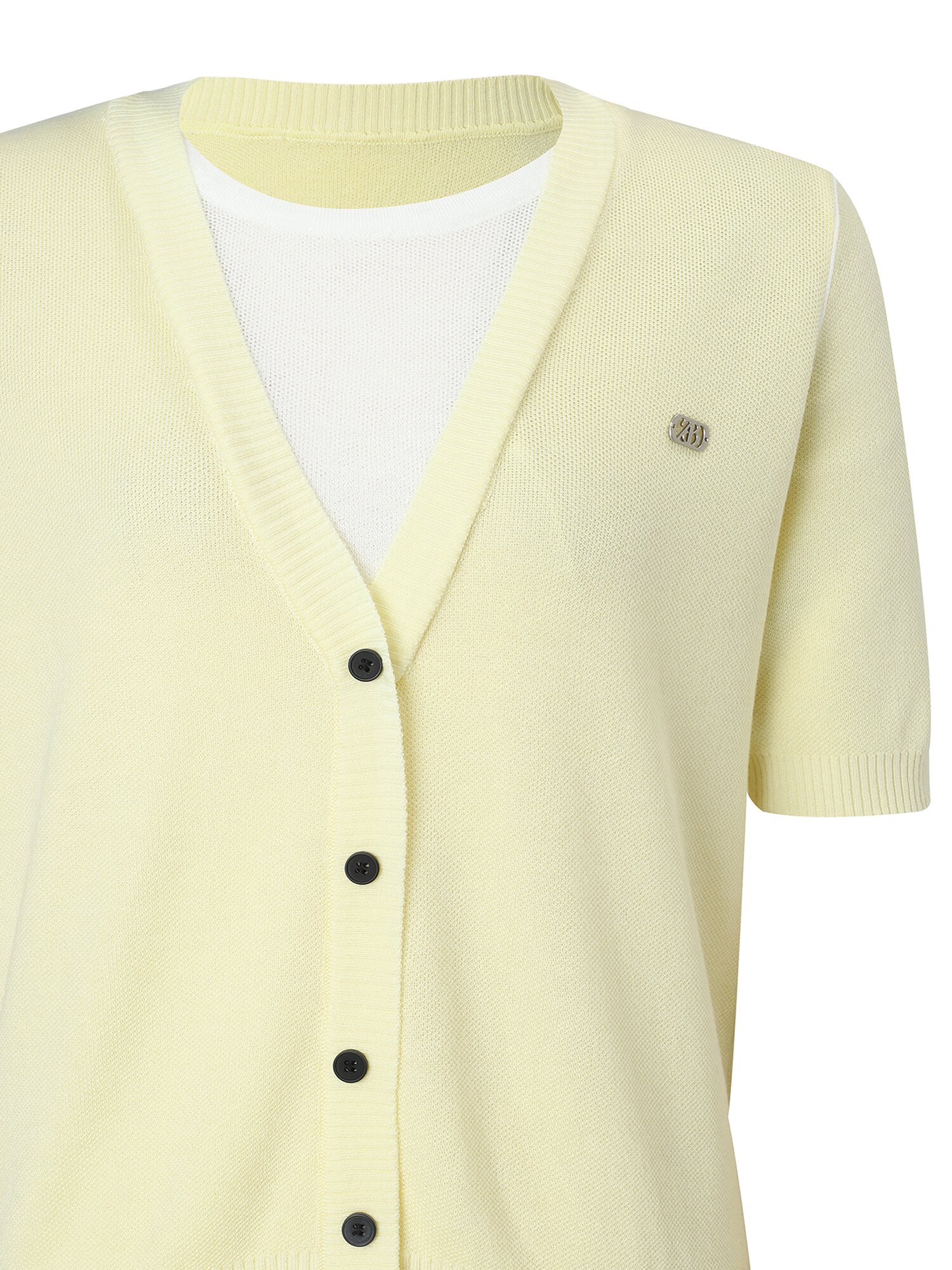 레이어드 브이넥 풀오버 니트 (YELLOW)