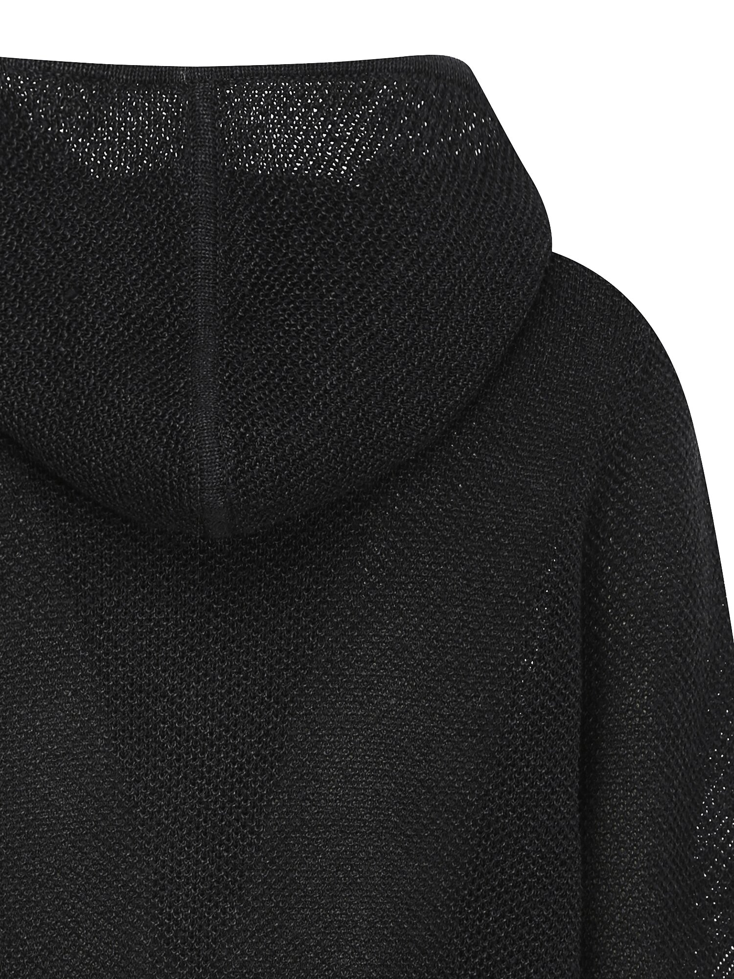 로고 장식 후드 집업 가디건 (BLACK)