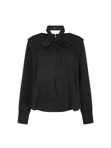 타이 숄더 턱 라운드넥 블라우스 