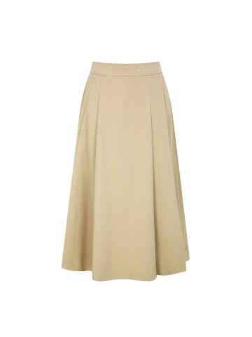 자수 백 밴딩 플레어 스커트 