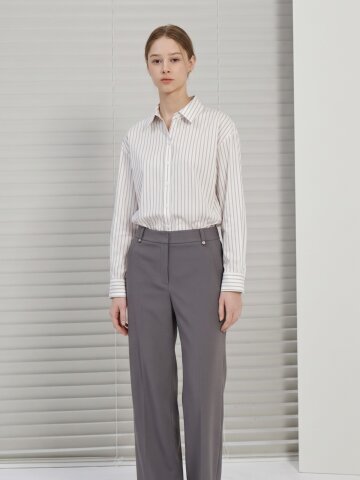 루즈핏 스트라이프 셔츠 블라우스 