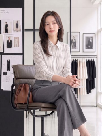 루즈핏 스트라이프 셔츠 블라우스 