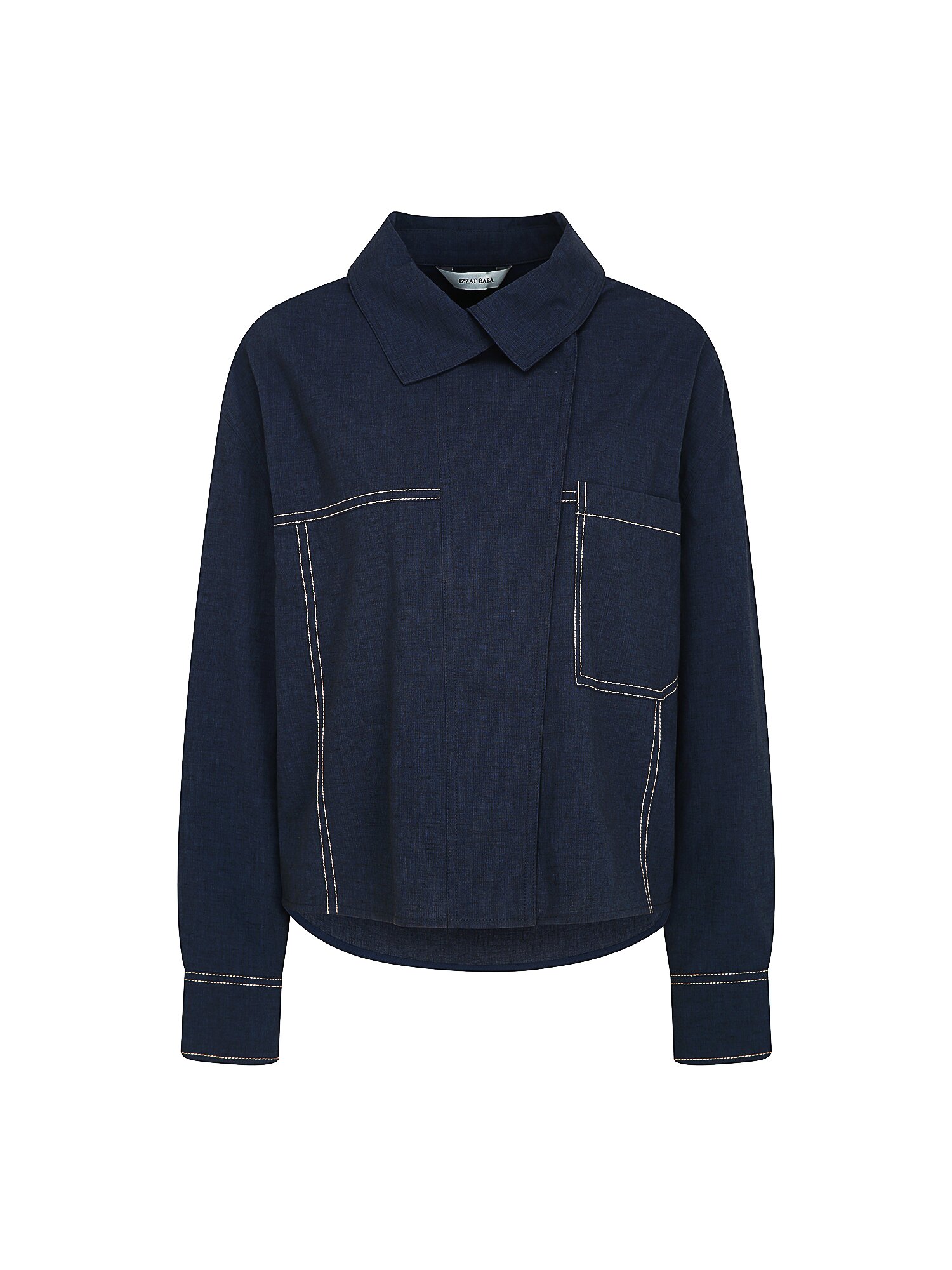 루즈핏 언밸런스 셔츠 재킷 (INDIGO)
