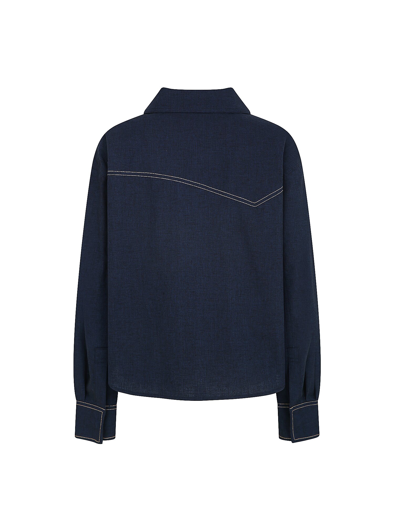 루즈핏 언밸런스 셔츠 재킷 (INDIGO)