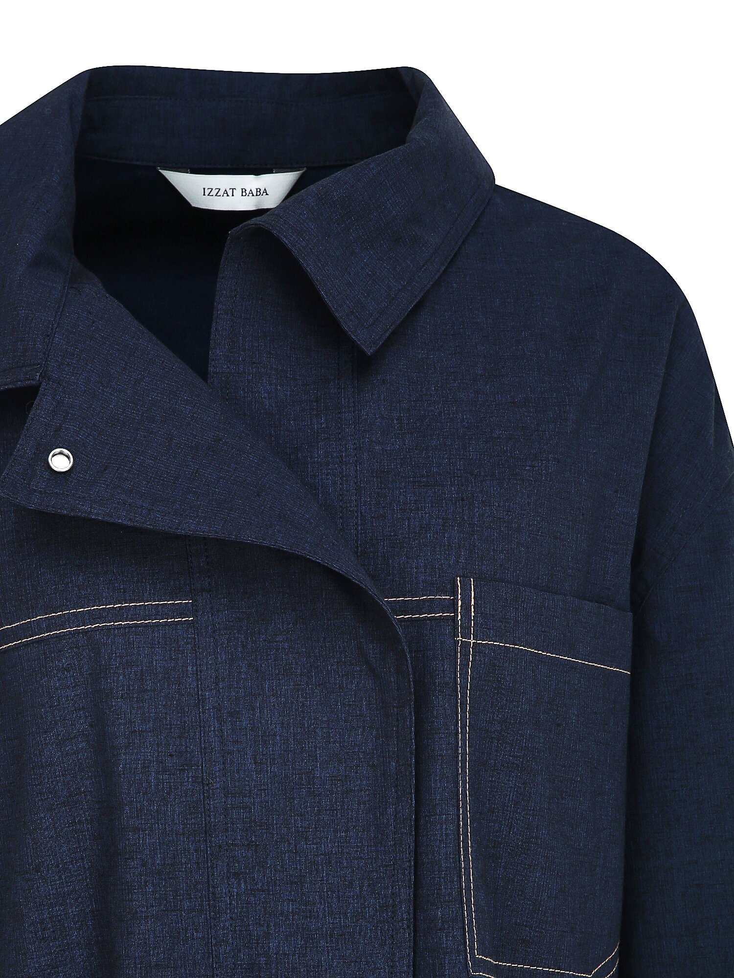 루즈핏 언밸런스 셔츠 재킷 (INDIGO)