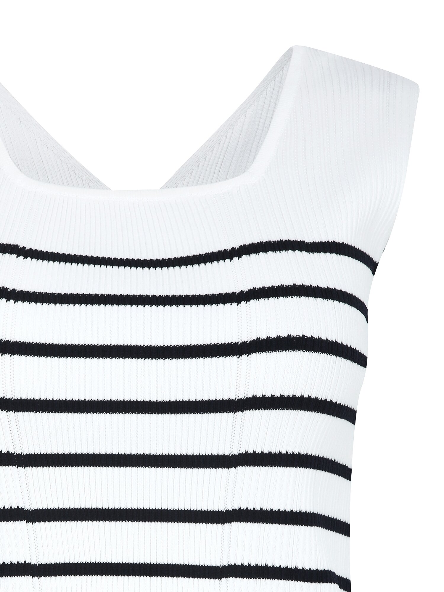 골지 투웨이 슬리브리스 니트 (STRIPE IVORY)