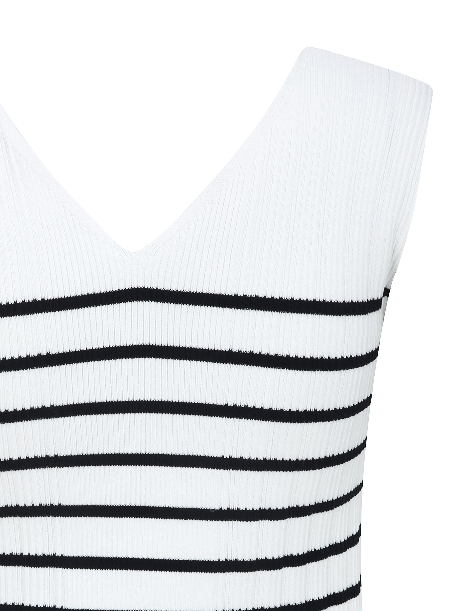 골지 투웨이 슬리브리스 니트 (STRIPE IVORY)