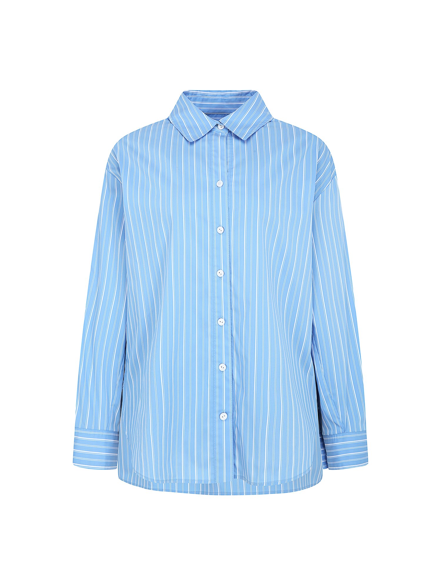 루즈핏 스트라이프 셔츠 블라우스 (STRIPE BLUE)