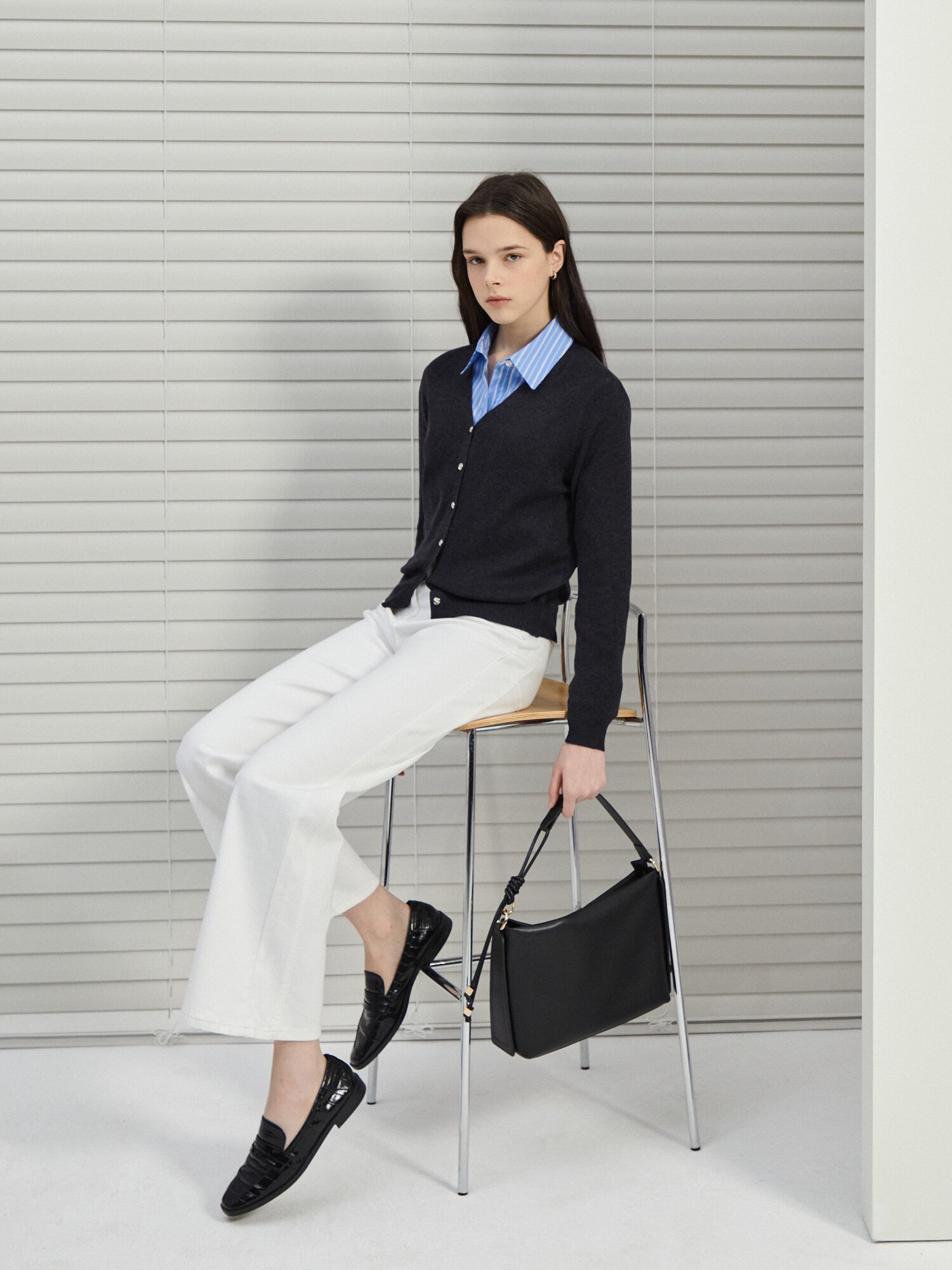 루즈핏 스트라이프 셔츠 블라우스 (STRIPE BLUE)