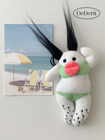 데데리트 웃긴 헤어 다리털 제모안한 비키니 무 인형 키링 가방 차키 키홀더 열쇠고리 생일 친구 우정 커플 쓸데없는 선물