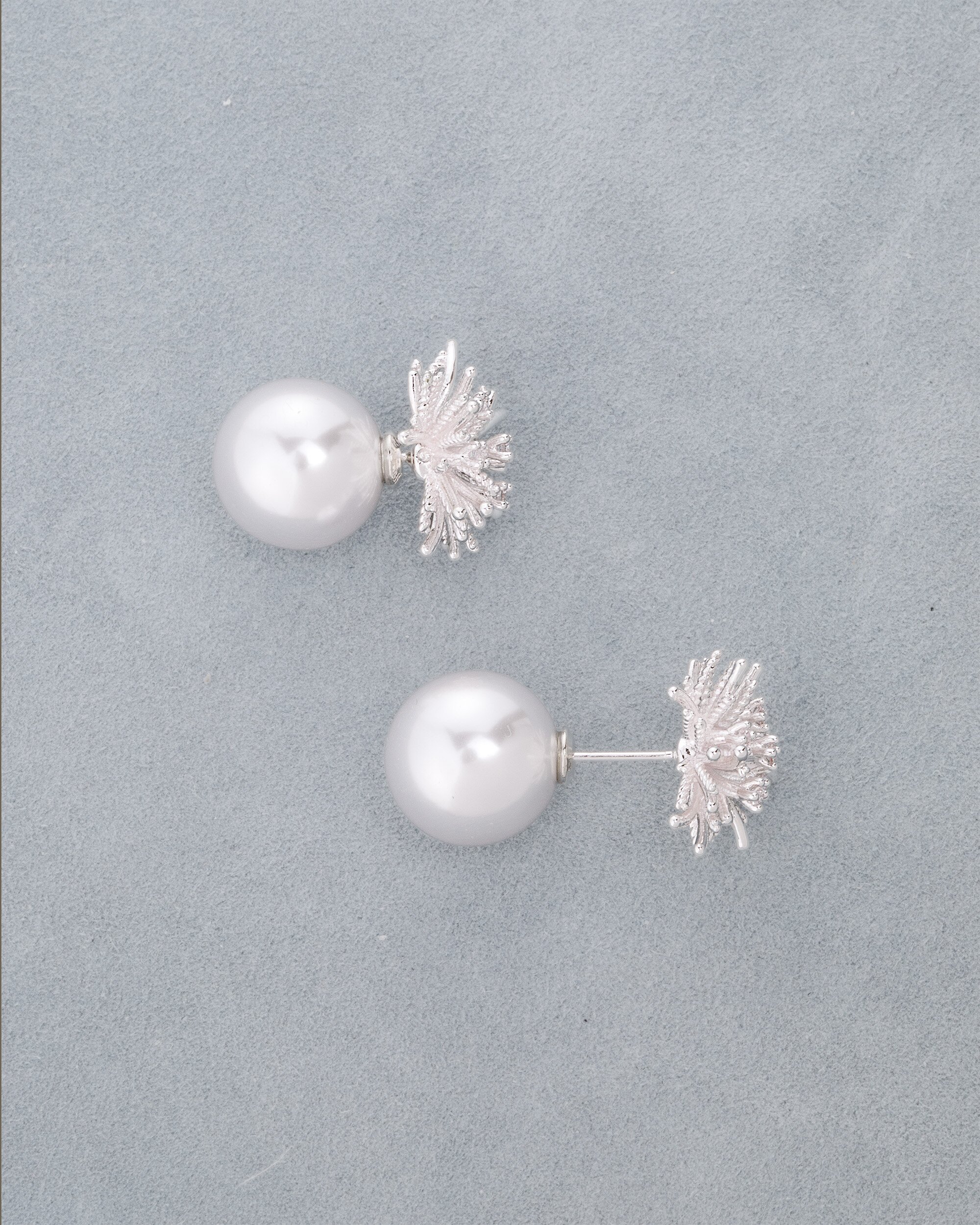 [컨젠] Silver Flare Pearl Earrings 실버 플레어 펄 이어링