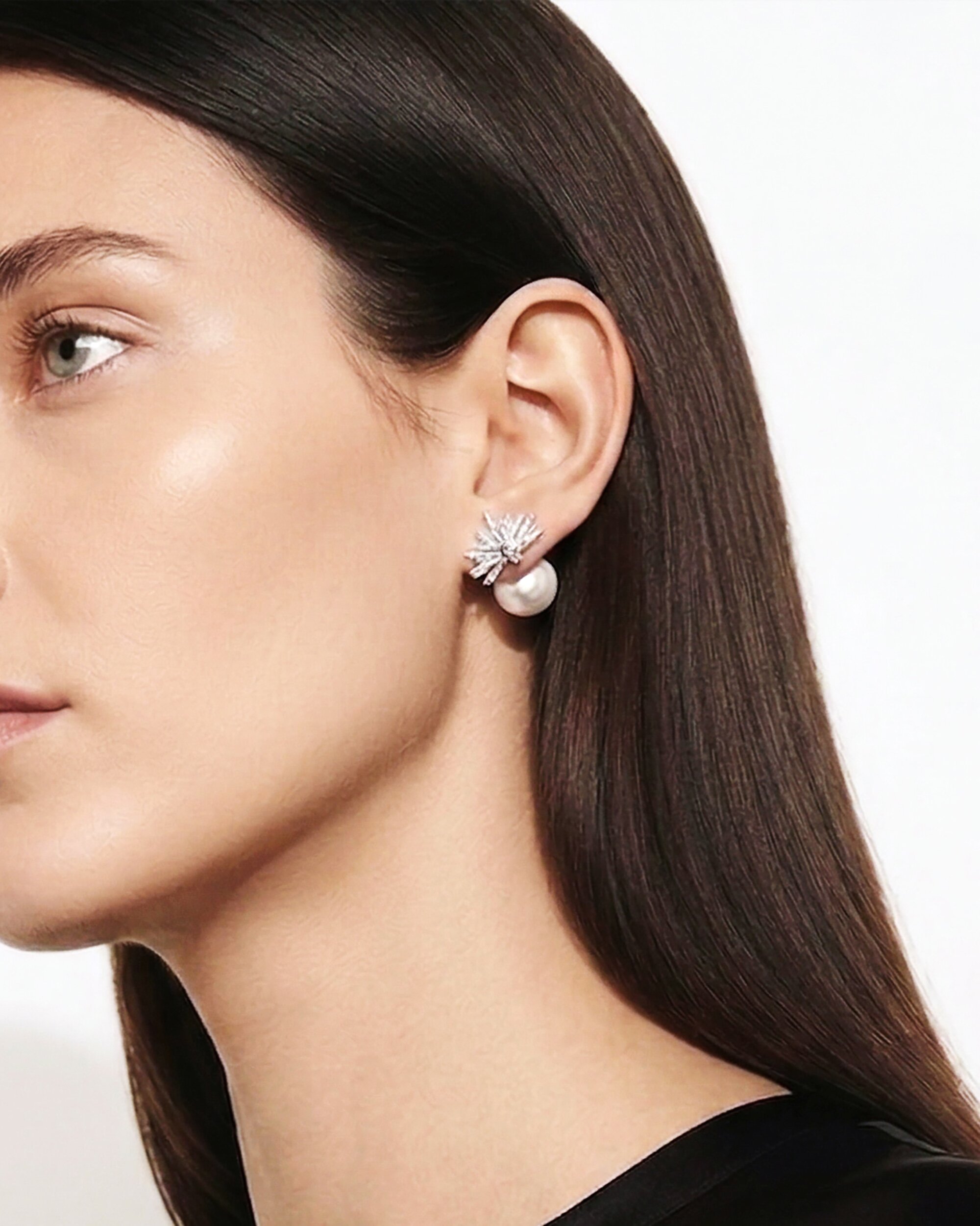 [컨젠] Silver Flare Pearl Earrings 실버 플레어 펄 이어링