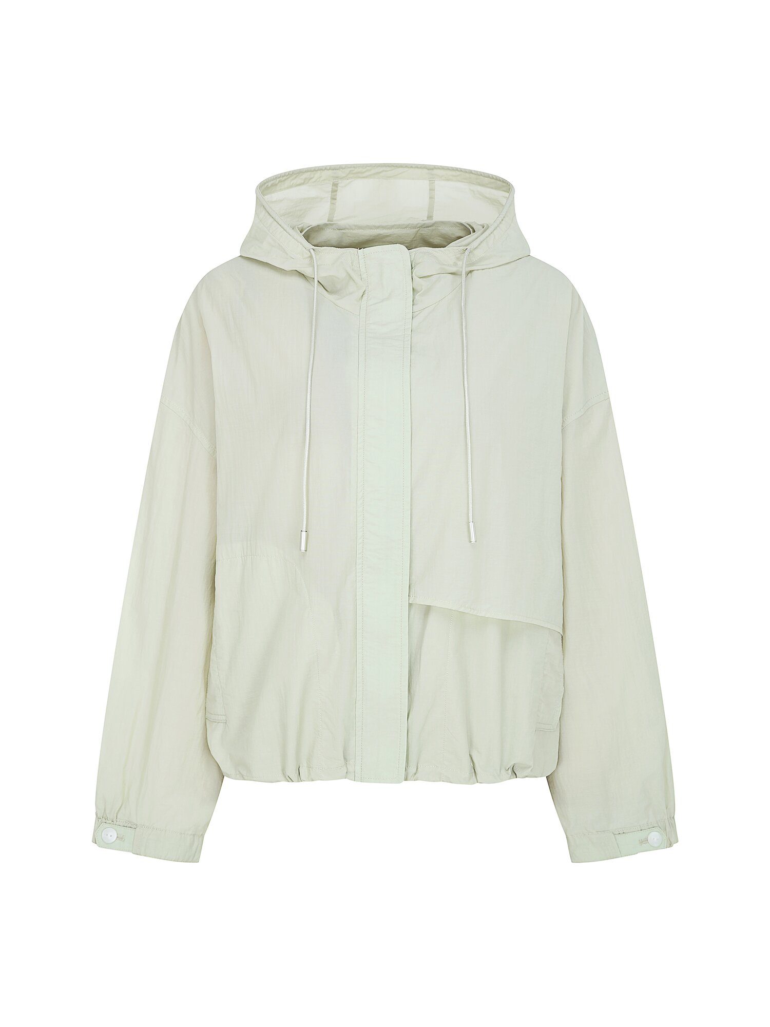 코튼 스트링 후드 집업 점퍼 (MINT)