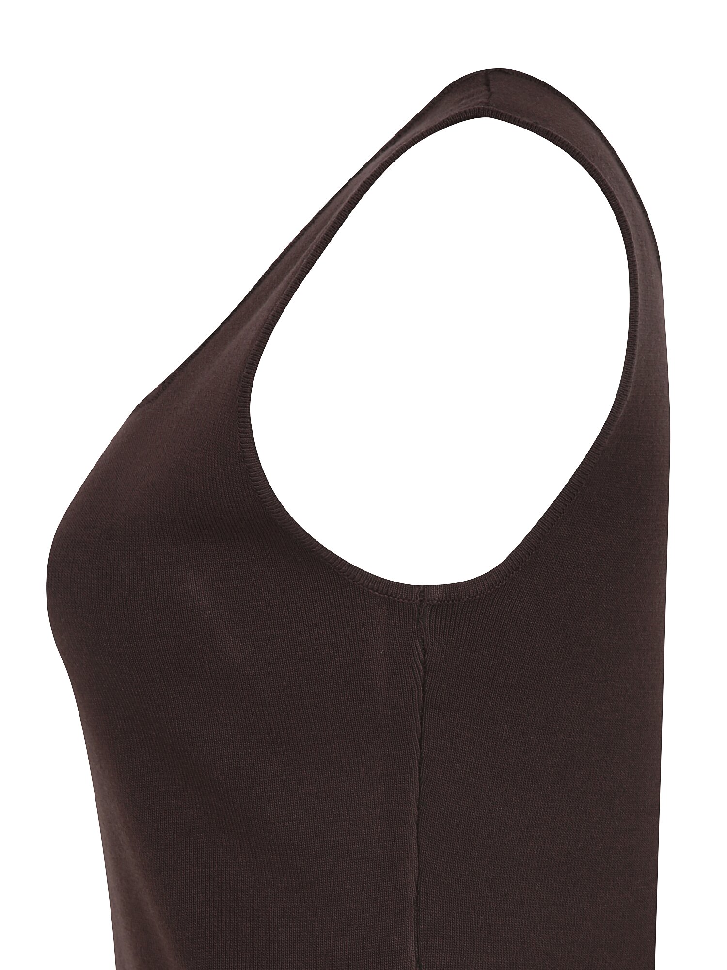 슬리브리스 스퀘어넥 니트 (DARK BROWN)