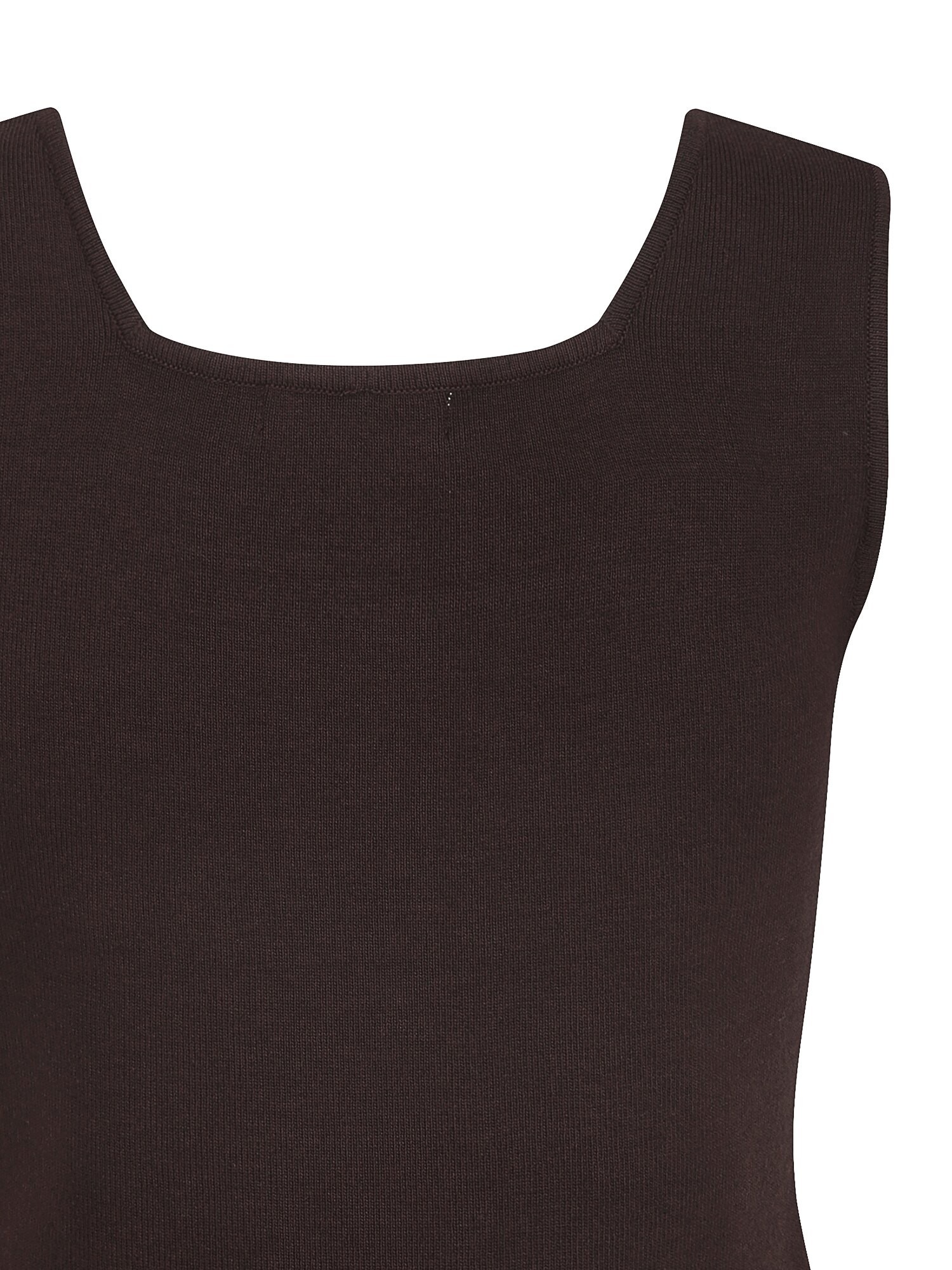 슬리브리스 스퀘어넥 니트 (DARK BROWN)