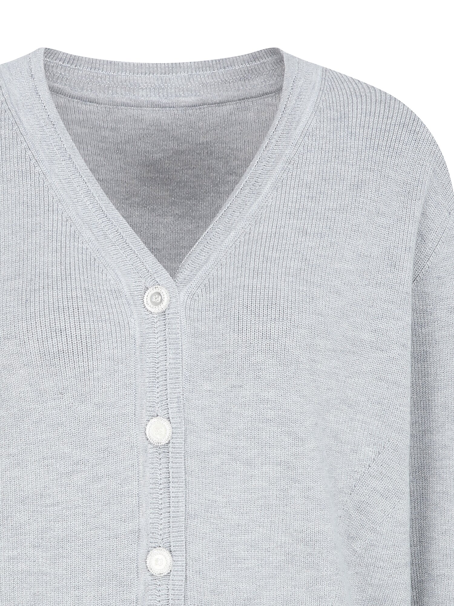 글리터 7부 브이넥 가디건 (SILVER)