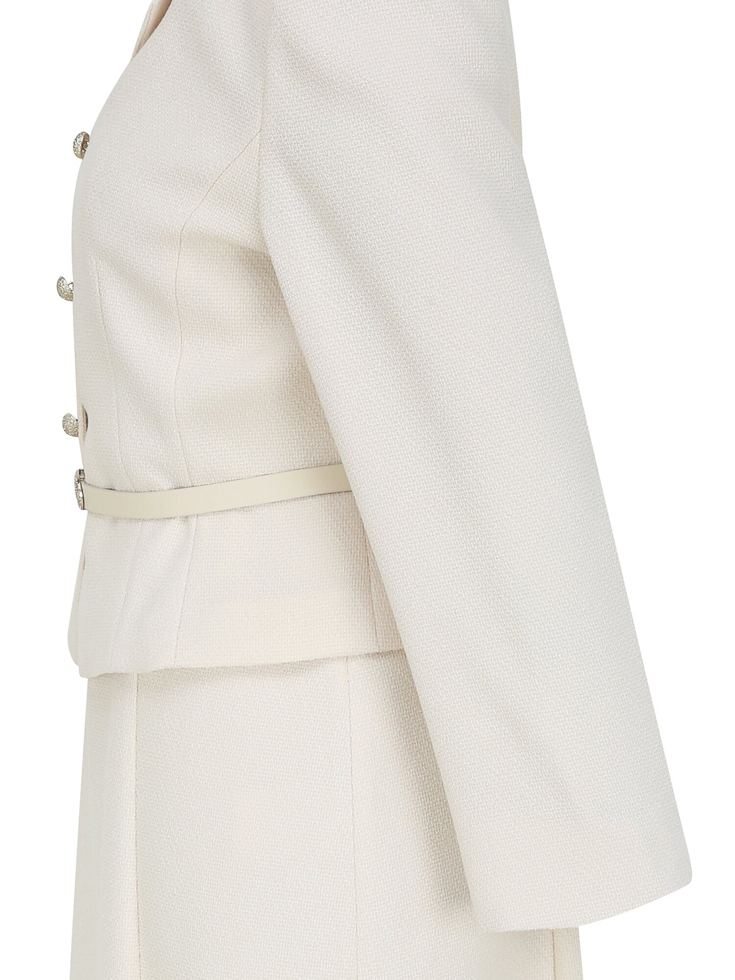 오픈 칼라 재킷 플레어 원피스 (LIGHT BEIGE)